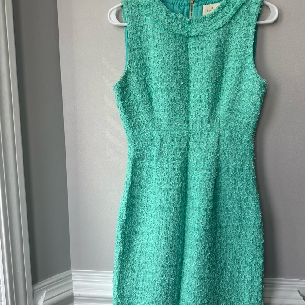 Kate Spade Tweeted Textured Aqua Mini Dress size 4